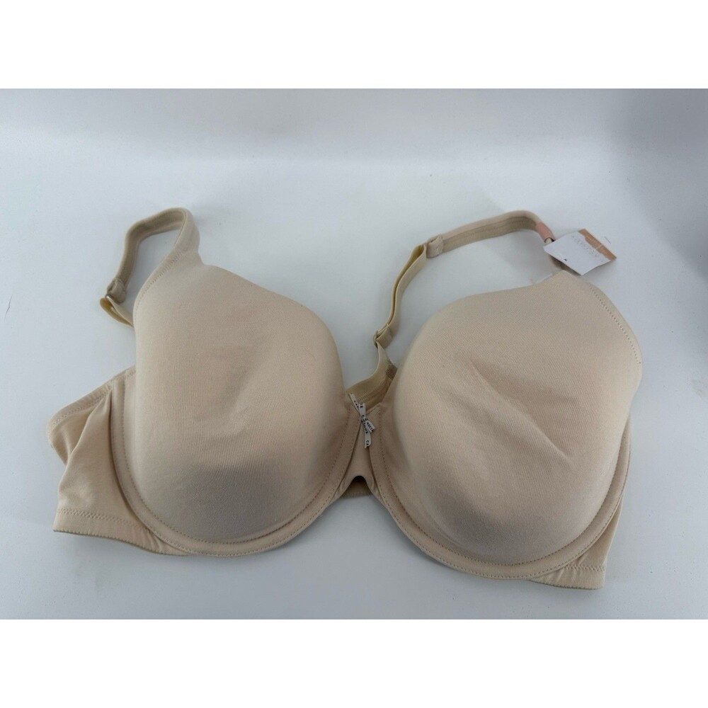 LANE BRYANT CACIQUE 44DD COTTON LIGHTLY LINED TSHIRT UNDERWIRE BRA Ivory